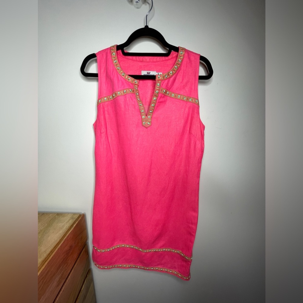 Vineyard Vine Shimmer Linen Sleeveless Tunic, Size 2